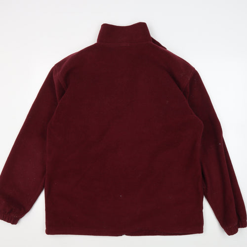 G&G Men's Red Fleece L Zipped Basic Jacket