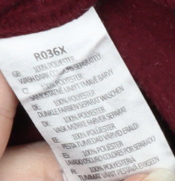 G&G Men's Red Fleece L Zipped Basic Jacket