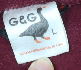 G&G Men's Red Fleece L Zipped Basic Jacket