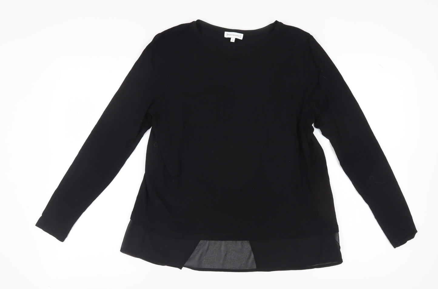 Warehouse Women's Black Long Sleeve Top UK Size 12