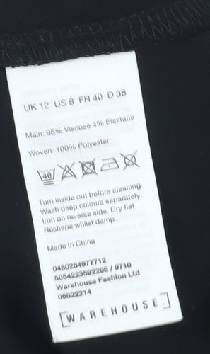 Warehouse Women's Black Long Sleeve Top UK Size 12