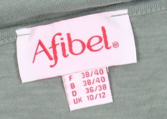 Afibel Women's Green Crochet Accent Blouse UK 10/12