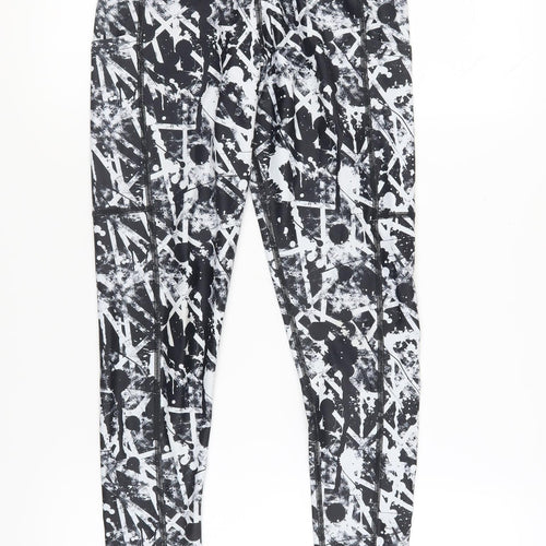 Tikiboo Women's Black Abstract Leggings Size S