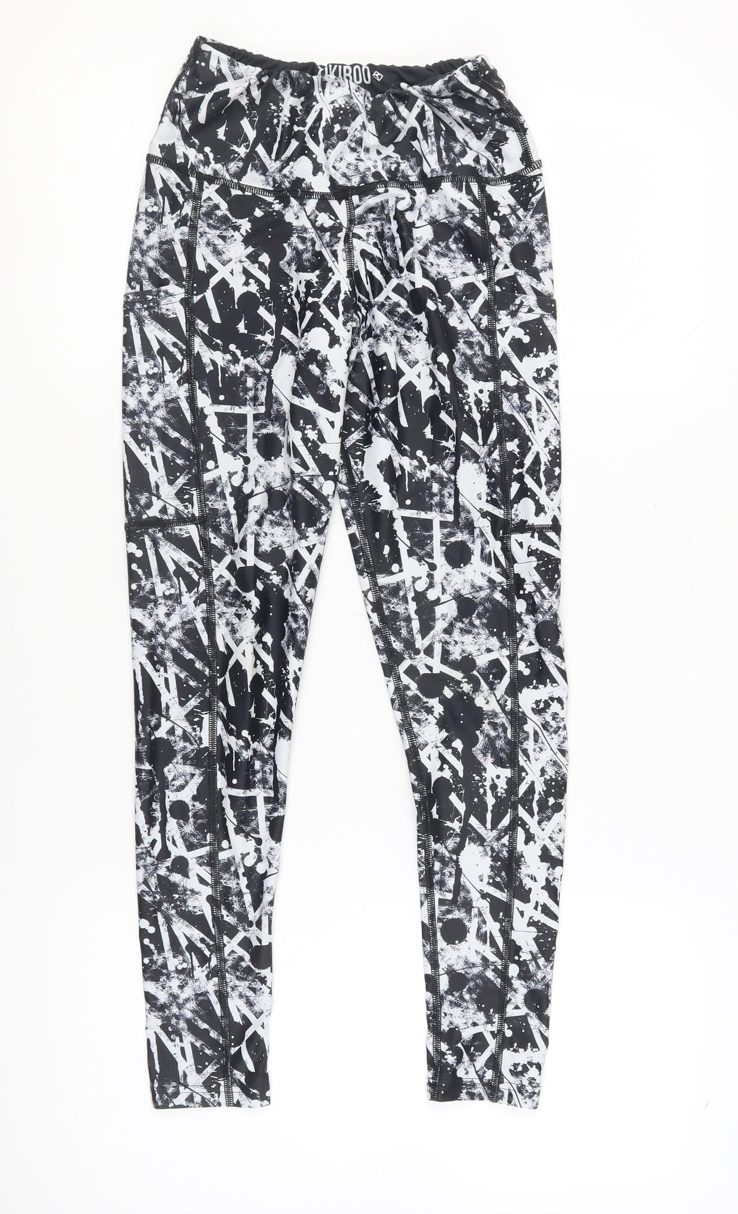 Tikiboo Women's Black Abstract Leggings Size S