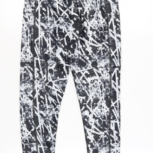 Tikiboo Women's Black Abstract Leggings Size S