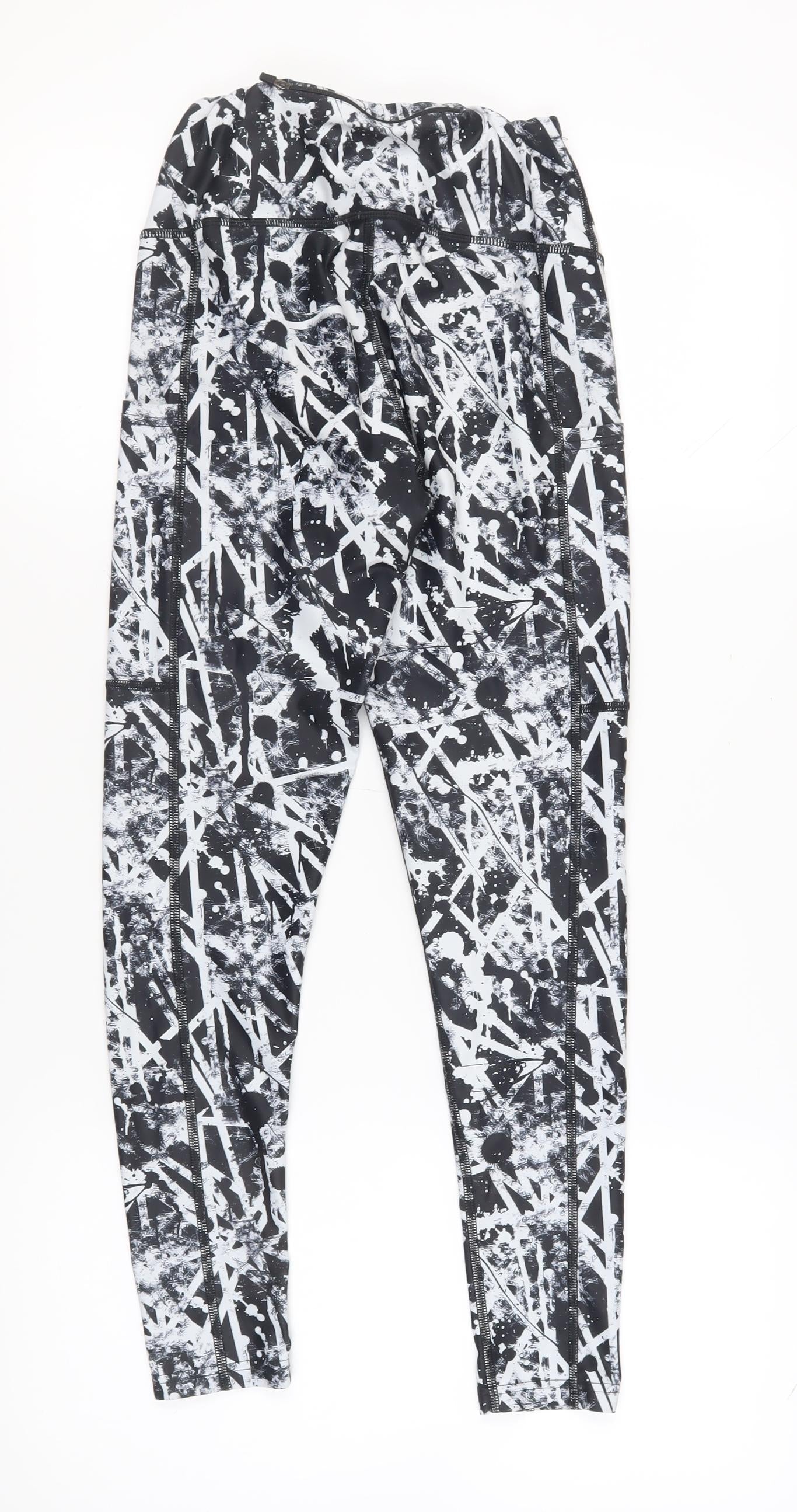 Tikiboo Women's Black Abstract Leggings Size S