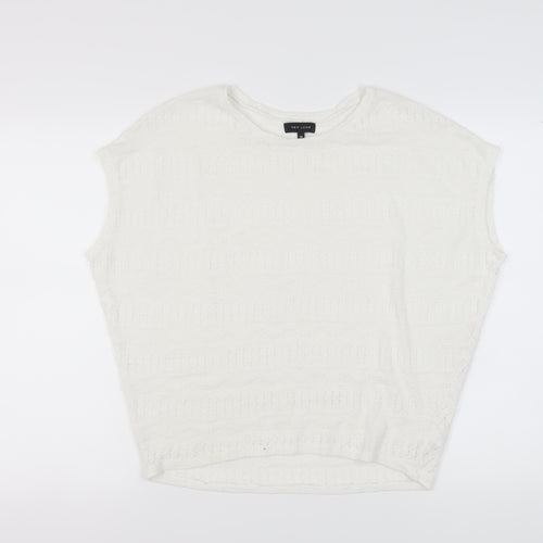 New Look Women's White Knit Top Size 10