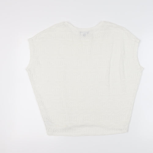 New Look Women's White Knit Top Size 10
