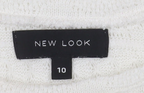 New Look Women's White Knit Top Size 10