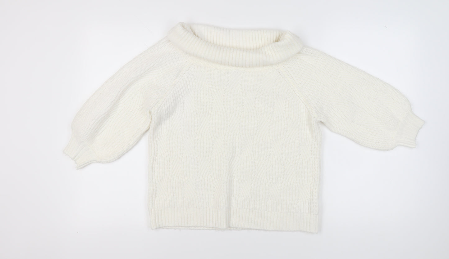 Miss Selfridge Women's Ivory Cable-Knit Pullover Jumper, Size 12
