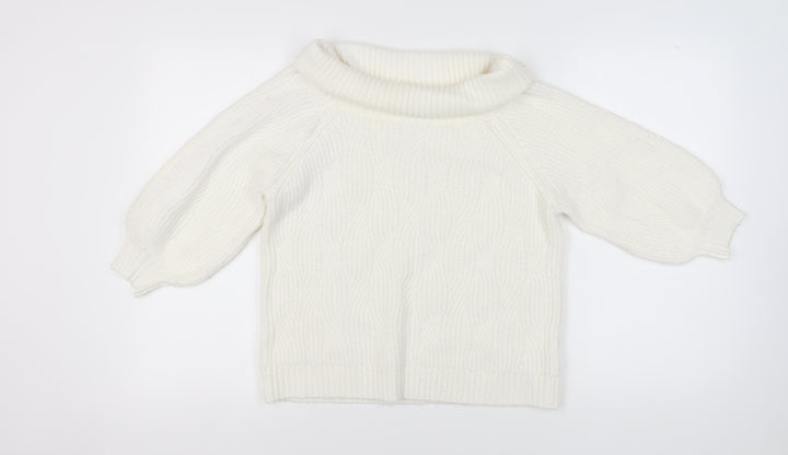 Miss Selfridge Women's Ivory Cable-Knit Pullover Jumper, Size 12