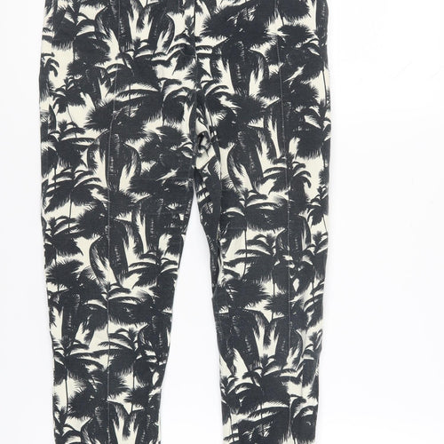 Topshop Women's Black Floral Trousers, Size 10