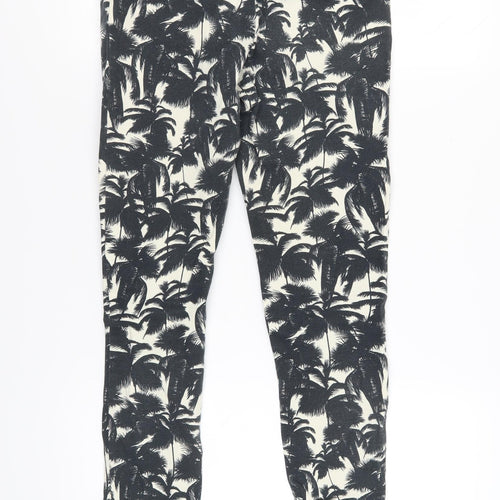 Topshop Women's Black Floral Trousers, Size 10