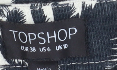 Topshop Women's Black Floral Trousers, Size 10