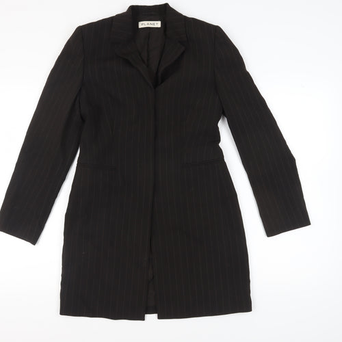 Planet Women's Black Long Pinstripe Suit Jacket - Size 8