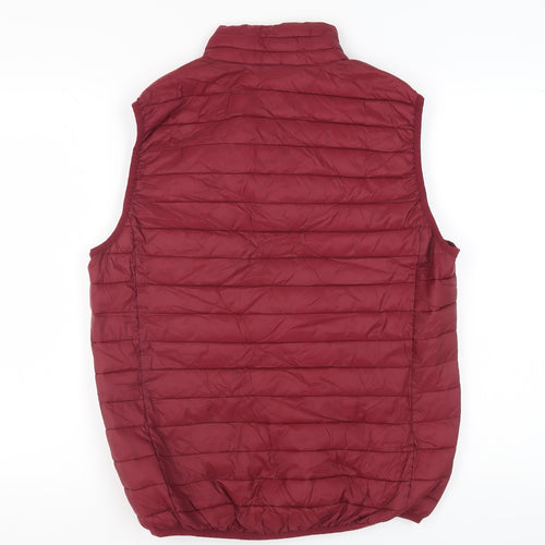 Cotton & Silk Men's Red Puffer Waistcoat L - Casual Wear