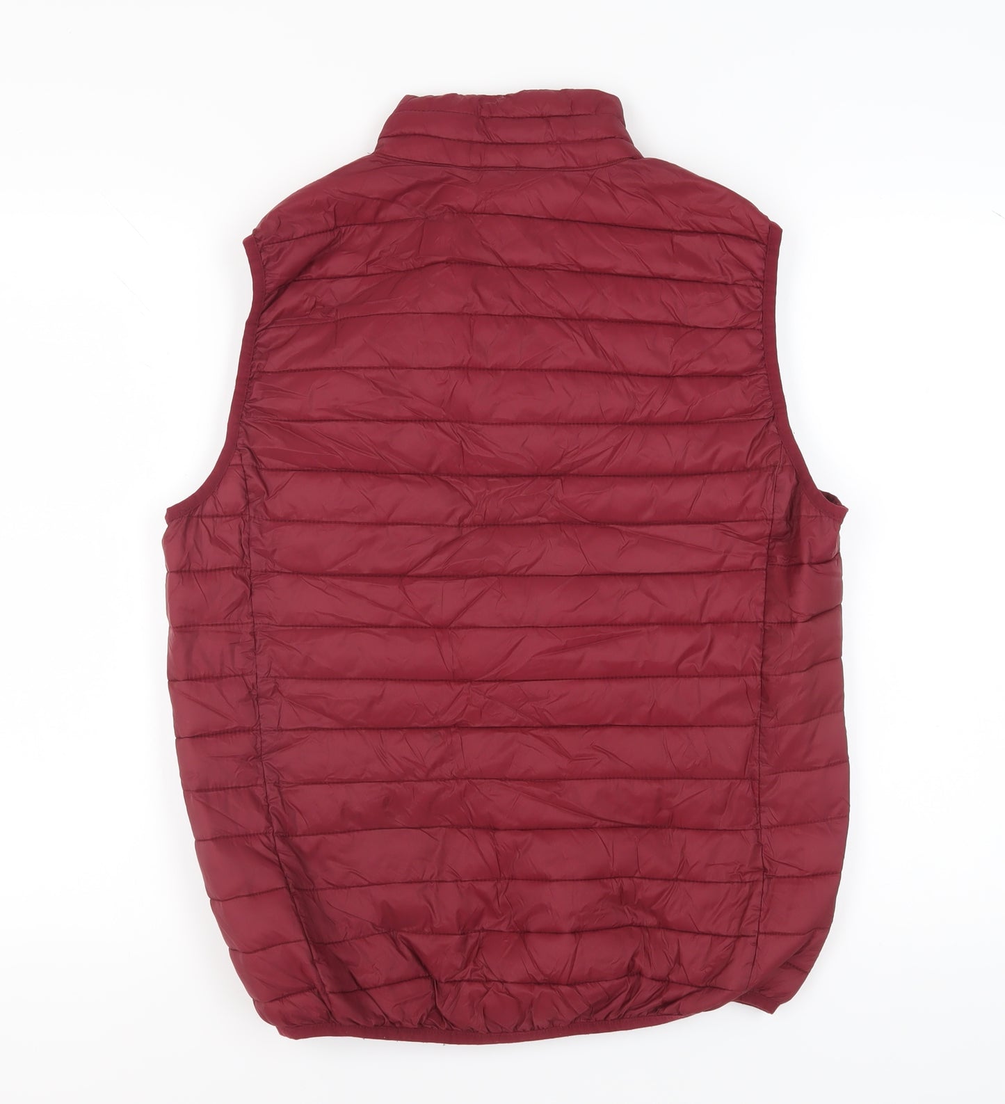 Cotton & Silk Men's Red Puffer Waistcoat L - Casual Wear