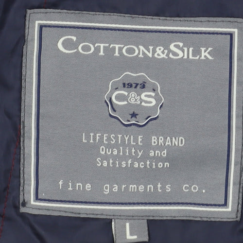 Cotton & Silk Men's Red Puffer Waistcoat L - Casual Wear