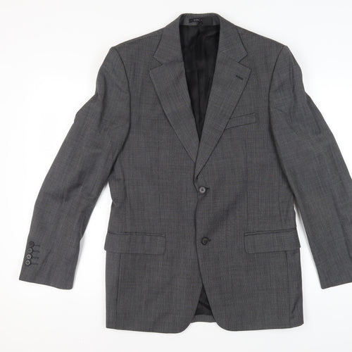 Zara Man Grey Check Wool Suit Jacket 38