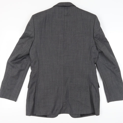 Zara Man Grey Check Wool Suit Jacket 38