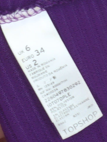 Topshop Women's Purple Sleeveless Dress Size 6