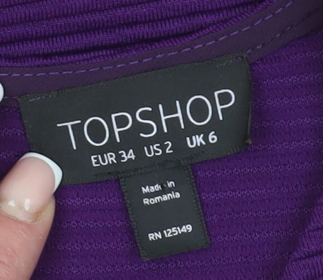 Topshop Women's Purple Sleeveless Dress Size 6