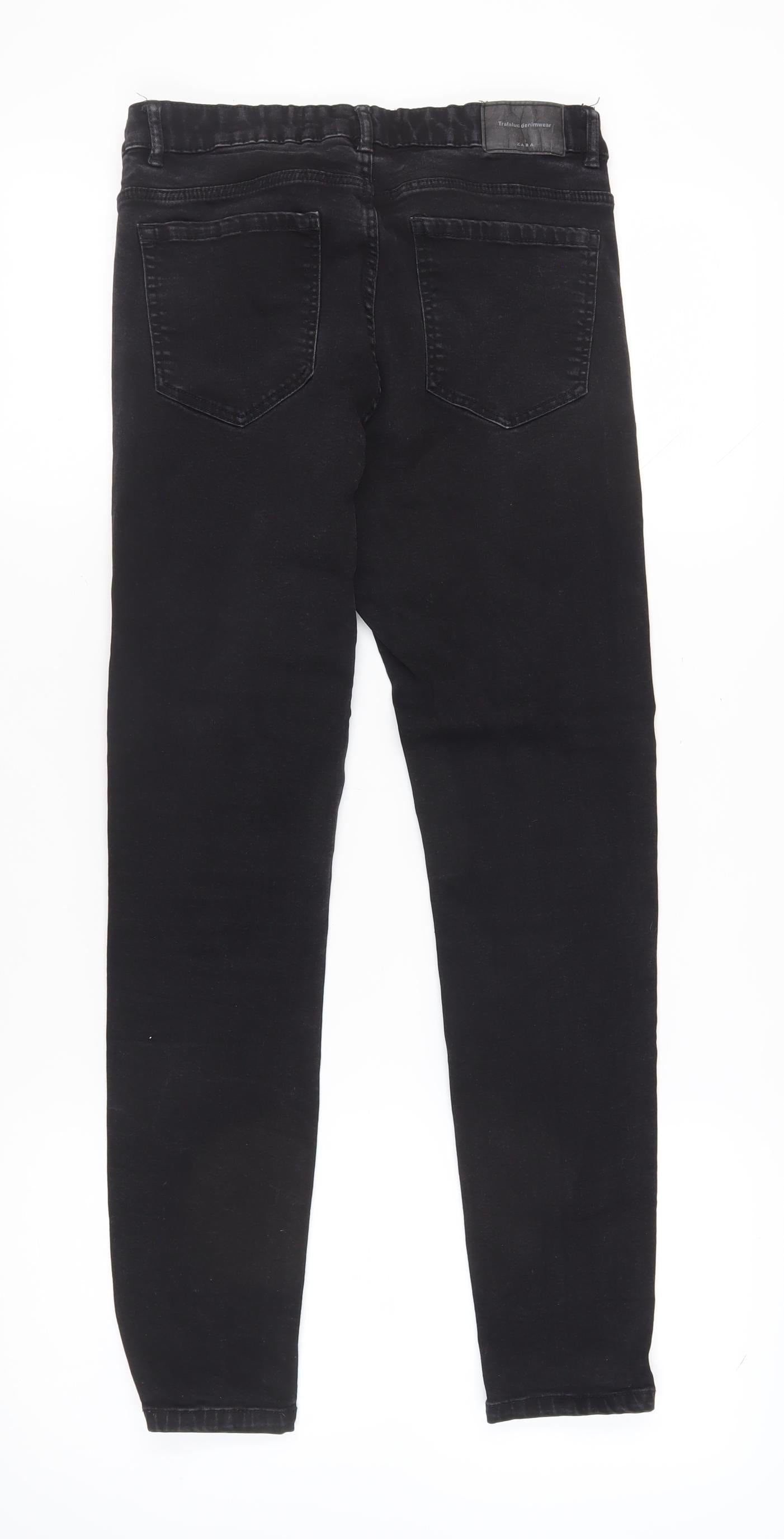 Zara Women's Black Skinny Jeans, Size 14, Slim Fit