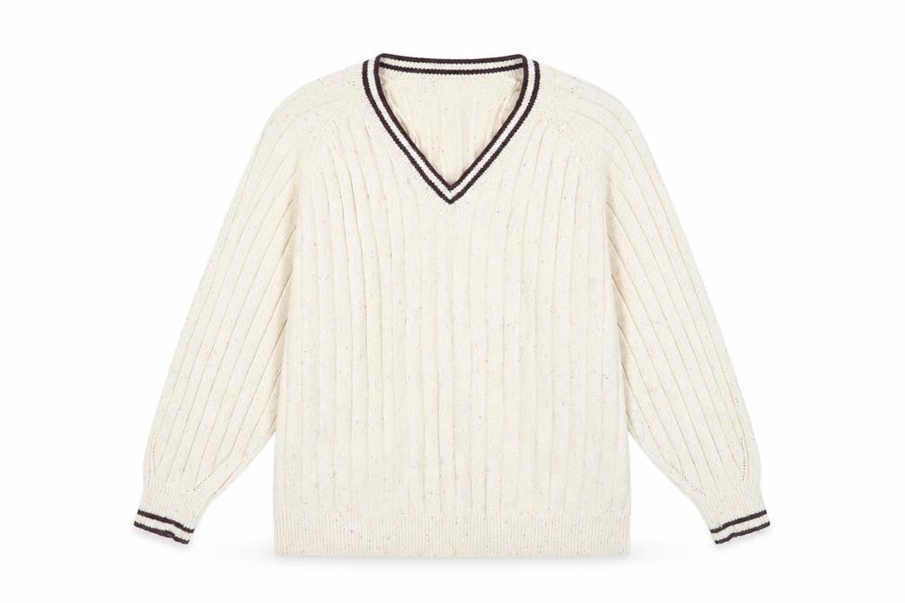 Front view of Next Women Ivory jumper L V-Neck
