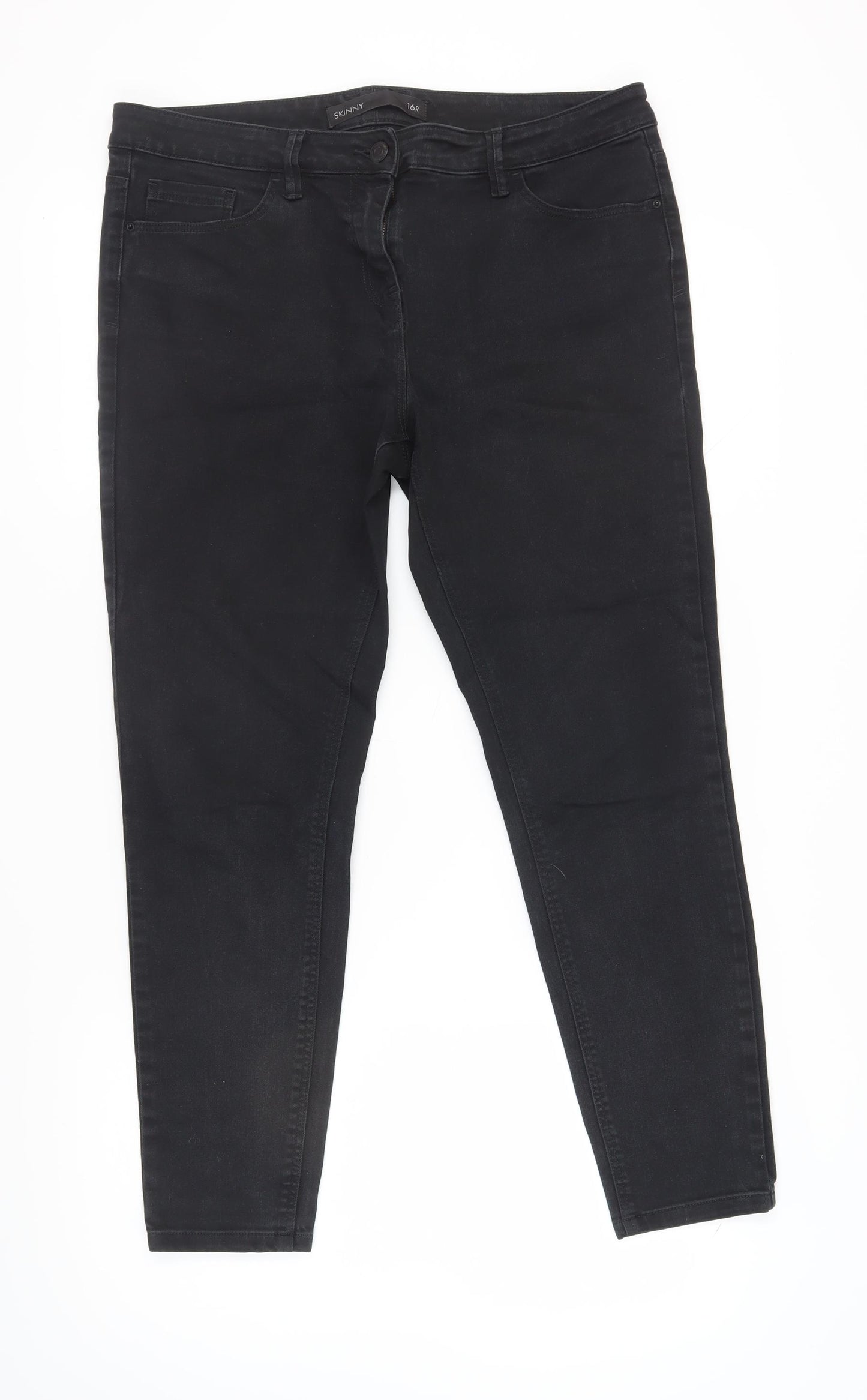 Next Women's Black Skinny Jeans Size 16 Cotton Elastane