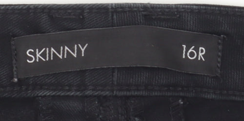 Next Women's Black Skinny Jeans Size 16 Cotton Elastane