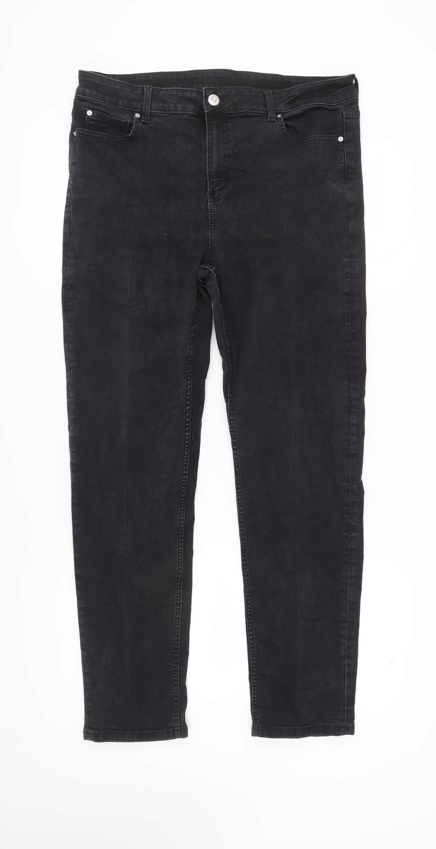 Marks and Spencer Black Straight Jeans, Women Size 18