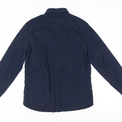 Criminal Men's Blue M Geometric Button-Up Shirt