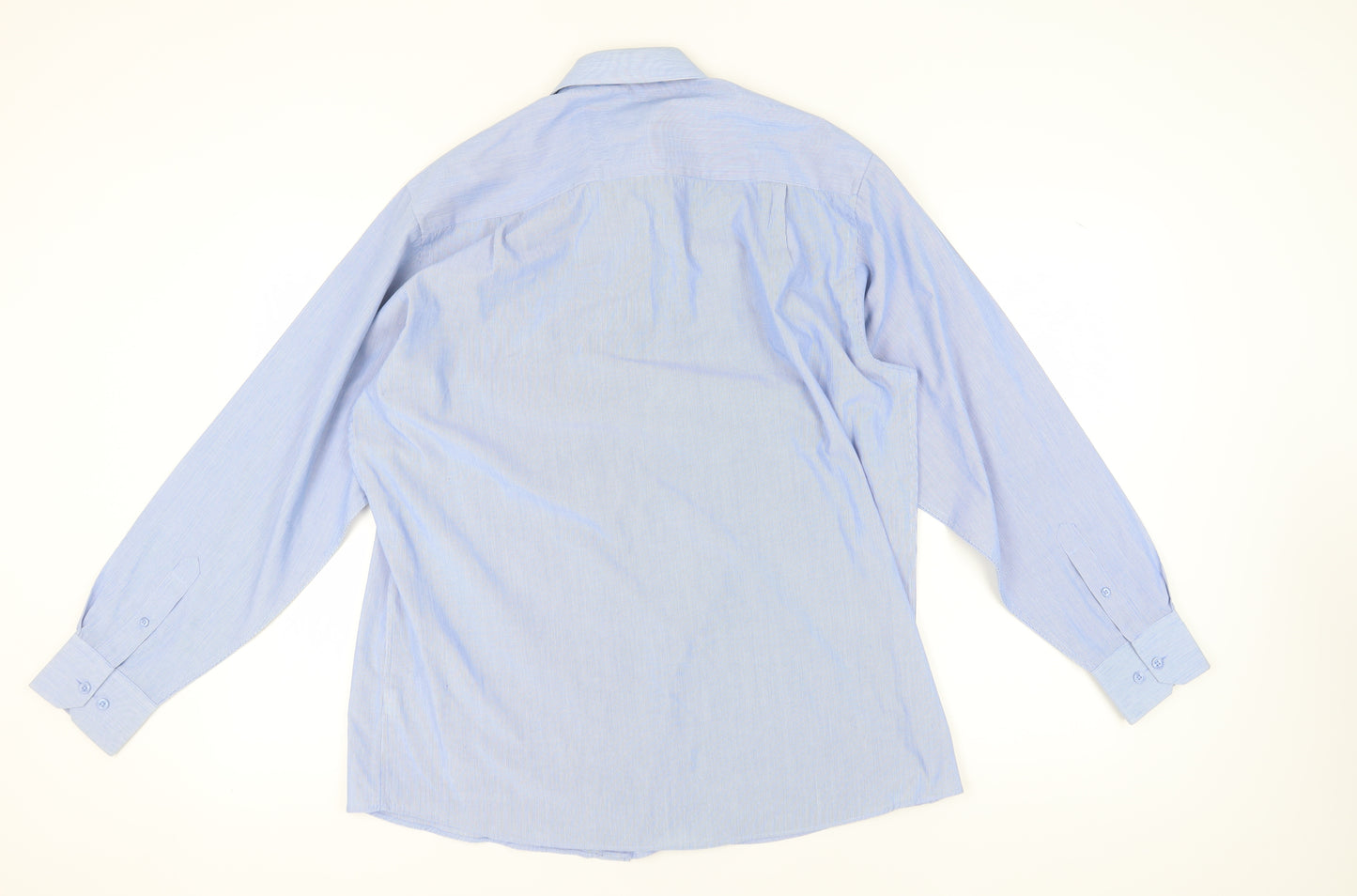 B&W Men's Blue Striped Long Sleeve Shirt - 17