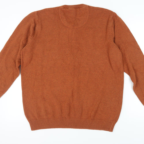 Maine New England Men's Brown V-Neck Pullover Jumper L