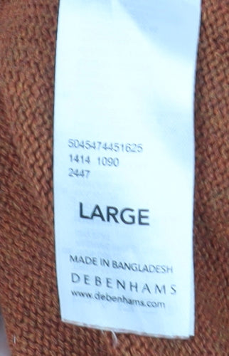 Maine New England Men's Brown V-Neck Pullover Jumper L