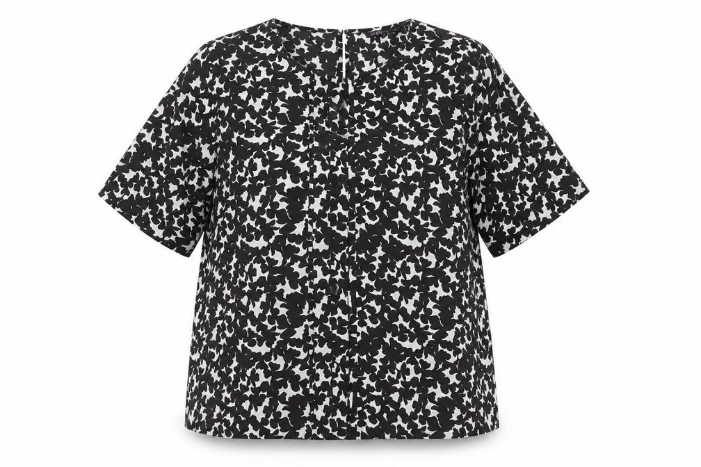 Front view of Marks & Spencer Women's Black Animal Print Top, size 14