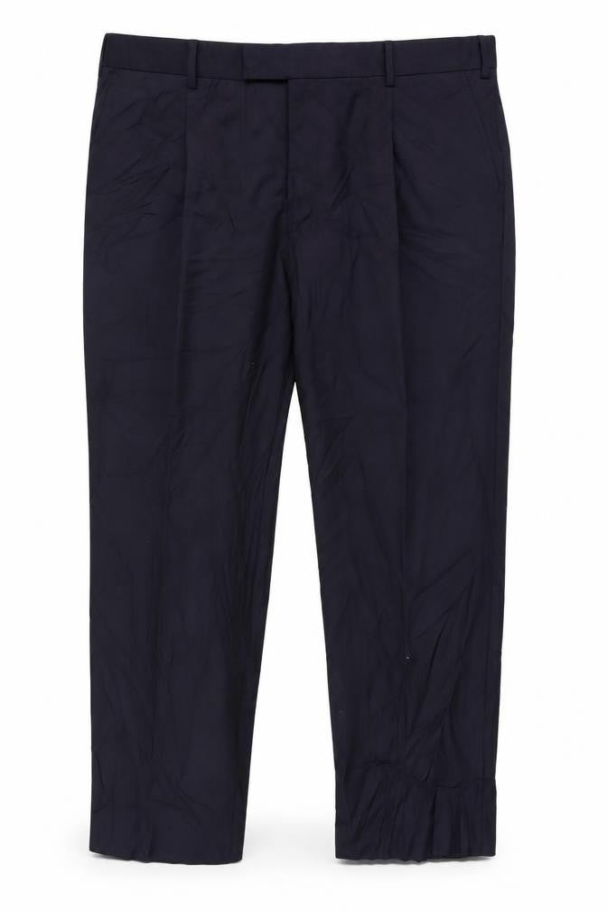 Front view of Samuel Windsor Men's Black Wool Trousers