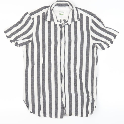 Pull & Bear Men's Striped Casual Button-Up Shirt