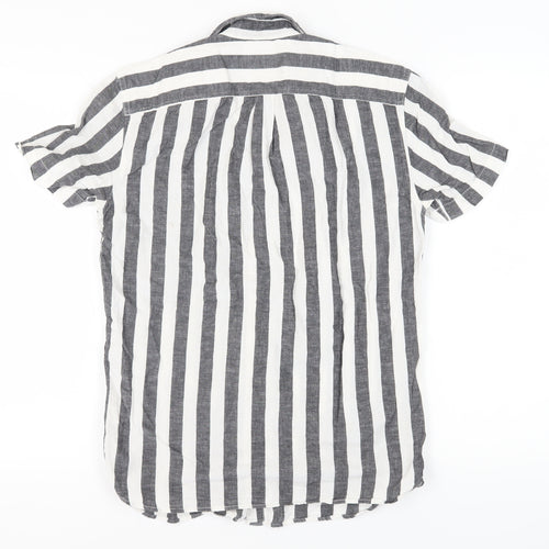 Pull & Bear Men's Striped Casual Button-Up Shirt