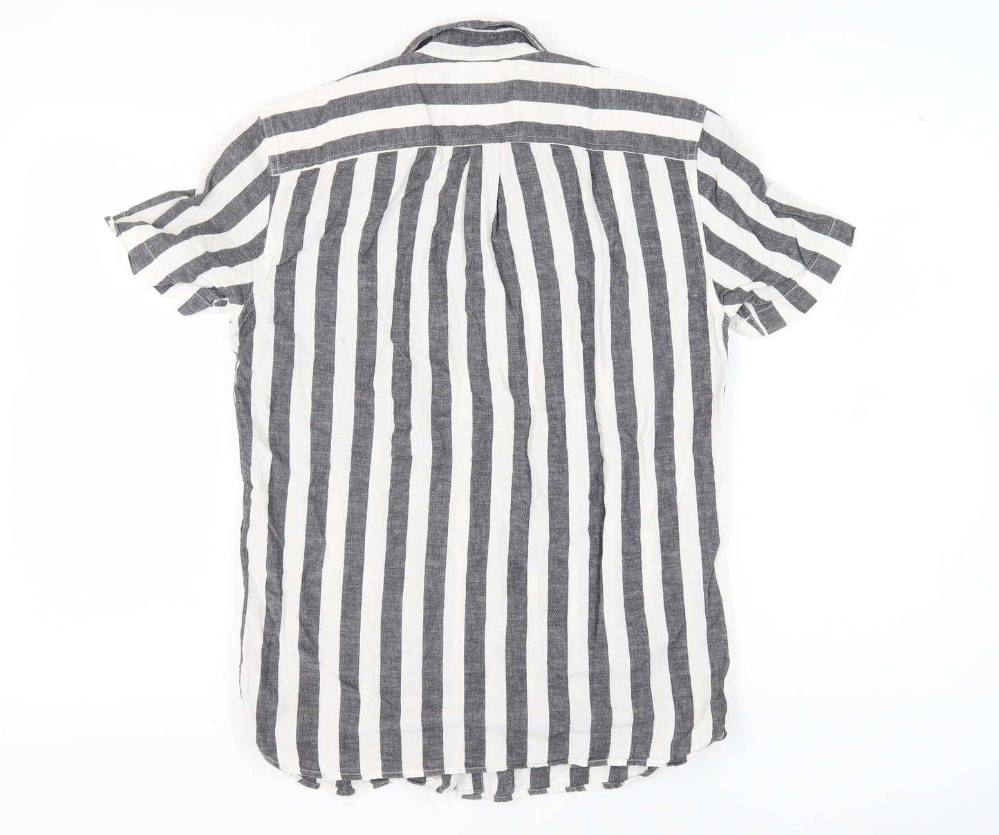 Pull & Bear Men's Striped Casual Button-Up Shirt