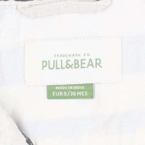 Pull & Bear Men's Striped Casual Button-Up Shirt
