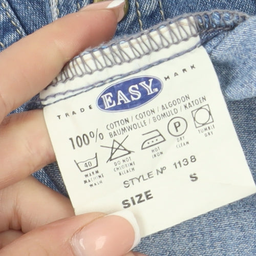 Easy Men's Blue Denim Western Shirt Size S
