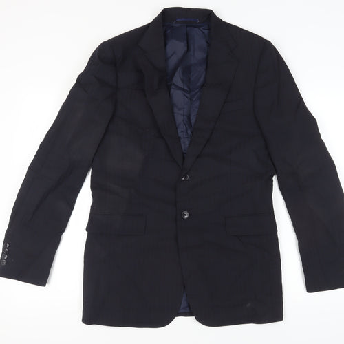 Jaeger Men's Blue 38L Striped Blazer