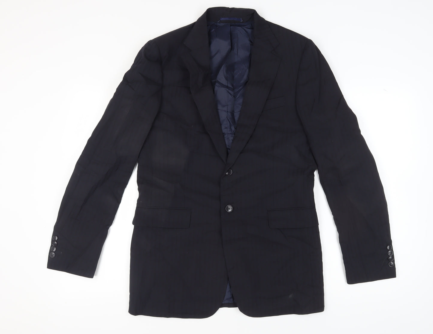Jaeger Men's Blue 38L Striped Blazer