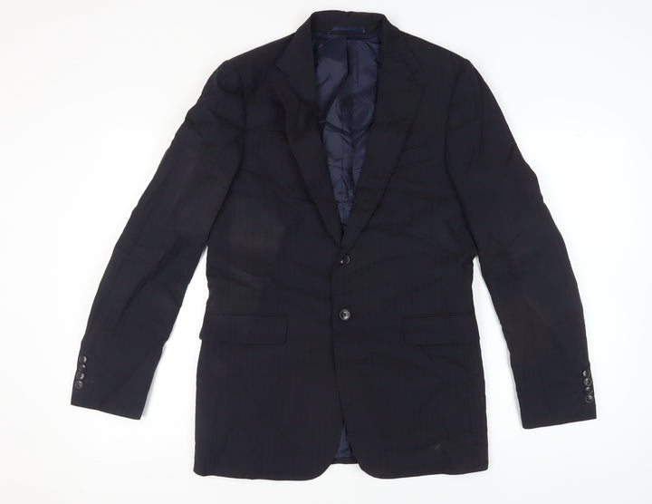 Jaeger Men's Blue 38L Striped Blazer