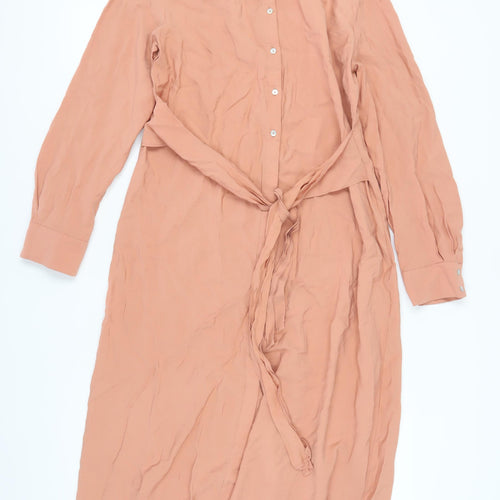 MNG Suit Women's Brown Midi Shirt Dress Size 12