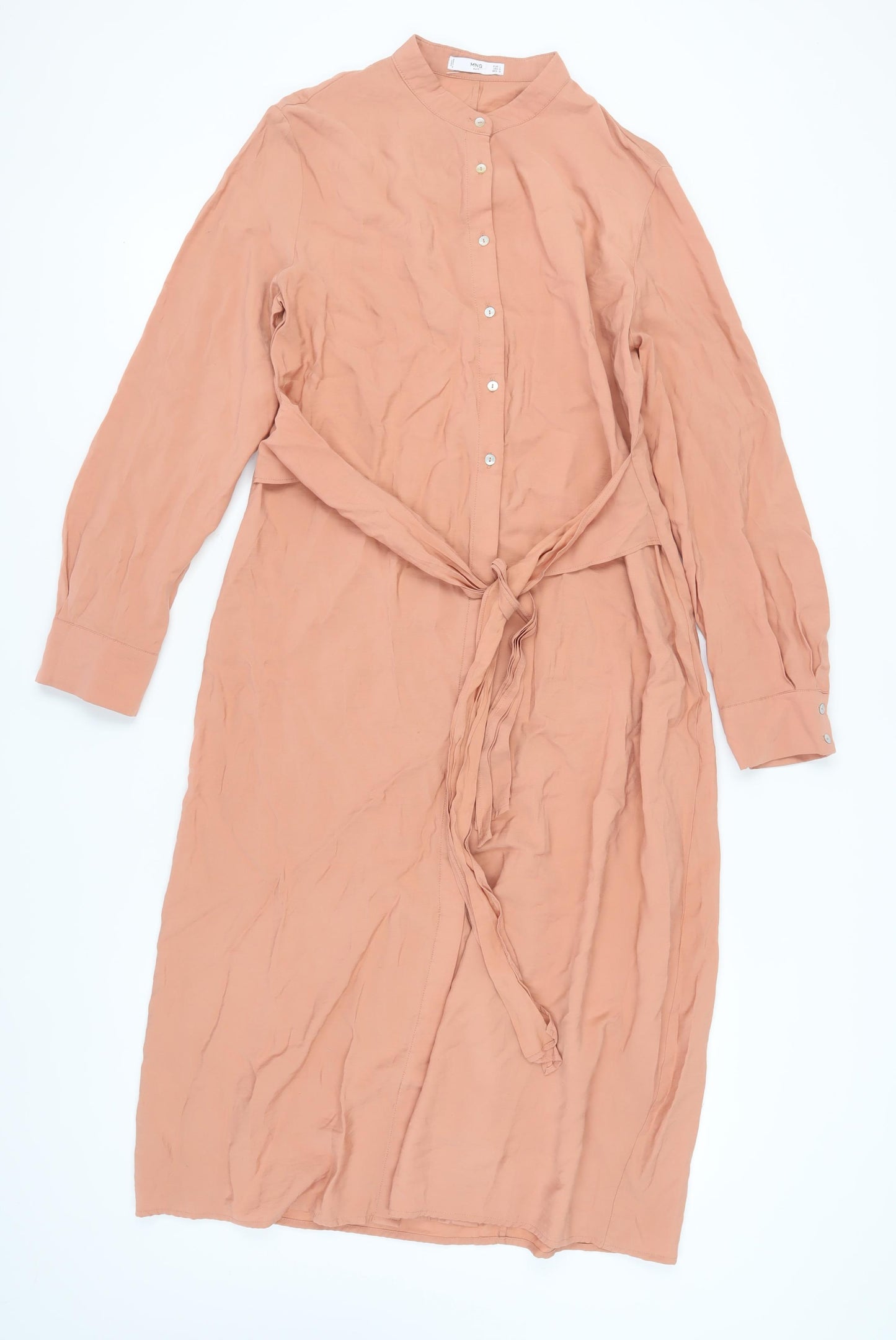 MNG Suit Women's Brown Midi Shirt Dress Size 12