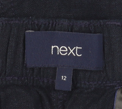 Next Women's Blue Linen Knee Length Pencil Skirt, Size 12