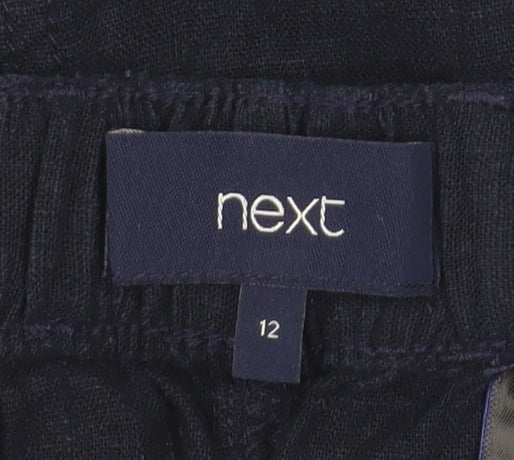 Next Women's Blue Linen Knee Length Pencil Skirt, Size 12