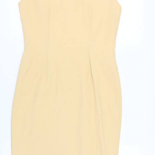 Classics Woman Beige Sheath Dress, Size 10, Sleeveless